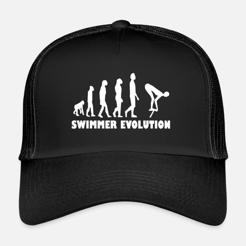 Swimmer Evolution Breaststroke Crawl Swimmer Trucker Cap