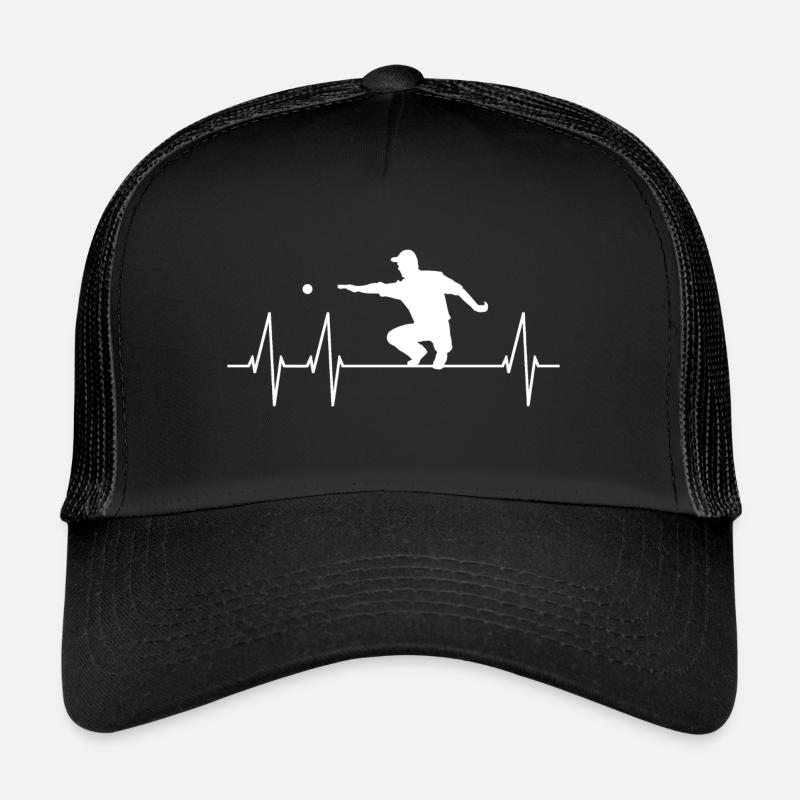 Boule Petanque Boccia Herzschlag - Trucker Cap - Schwarz/Schwarz