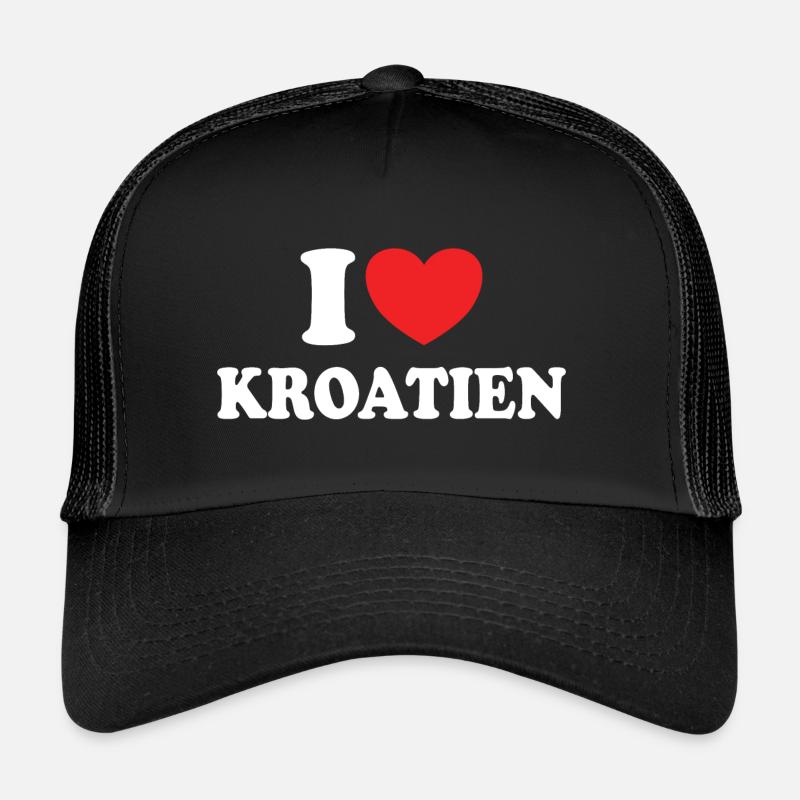 Ich liebe Kroatien - Trucker Cap - Schwarz/Schwarz