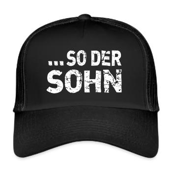 Wie der Vater so der Sohn bester Papa Geschenkidee - Trucker Cap - Schwarz/Schwarz - Vorne