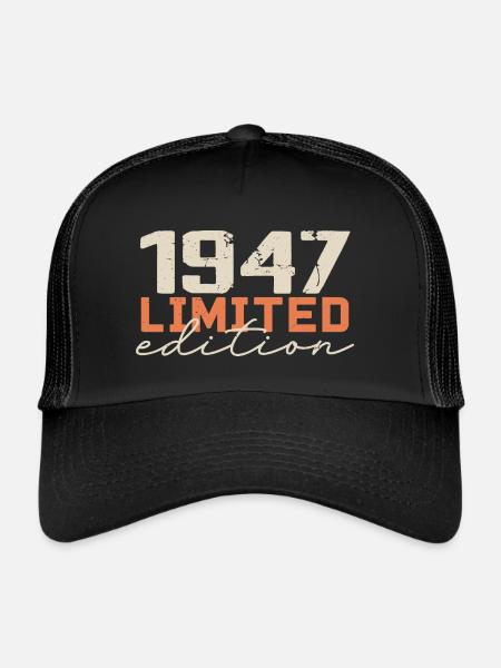 Né en 1947 | Vintage 1947 Anniversaire Rétro - Casquette trucker  - noir/noir - Devant