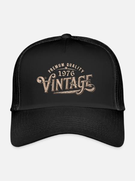 1976 Vintage 1976 Retro 1976 Birthday Gift - Trucker Cap - black/black - Front