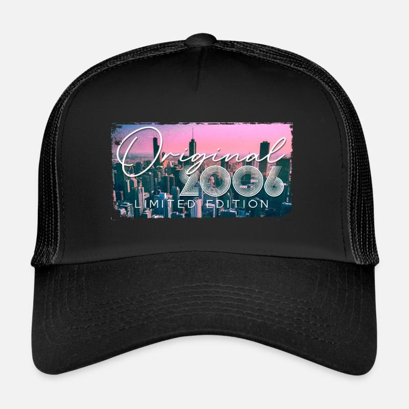 Original 2006 Vintage Retro Geburtstag Geschenk - Trucker Cap - Schwarz/Schwarz