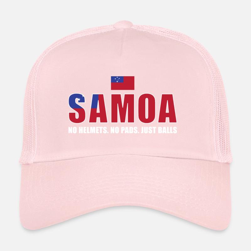 Samoa No Helmets No Pads Just Balls Samoa Rugby Trucker Cap