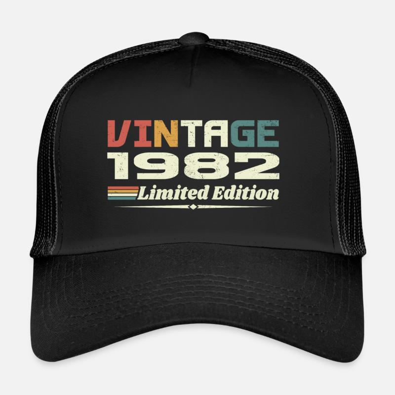 Vintage 1982 Gift 1982 Birthday 1982 Retro Trucker Cap