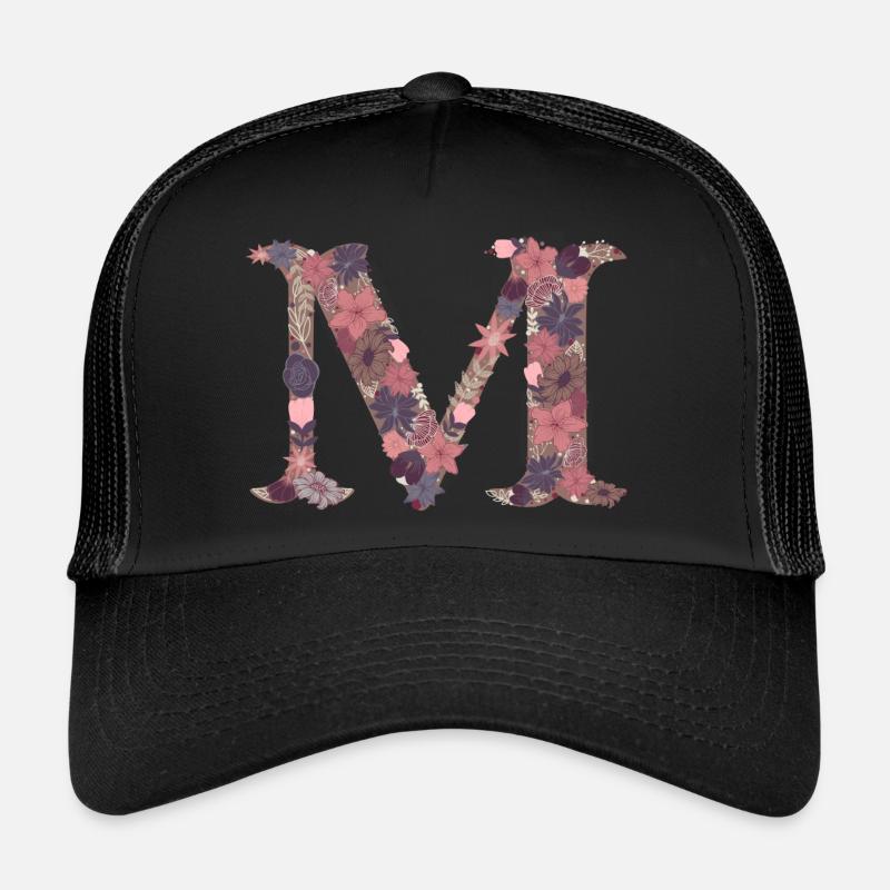 Lettre de fleur M Casquette trucker 