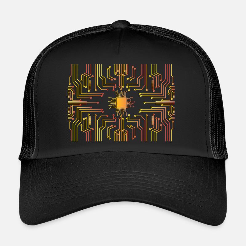 Circuit board core CPU heart pc coder geek Casquette trucker 