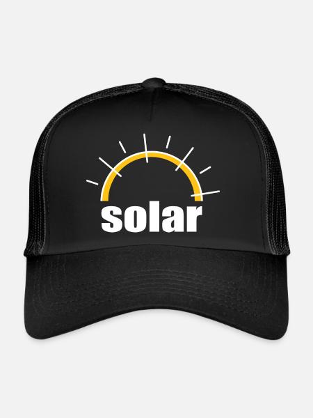 Solar Electricity - Renewable Energy - Sun - Trucker Cap - black/black - Front
