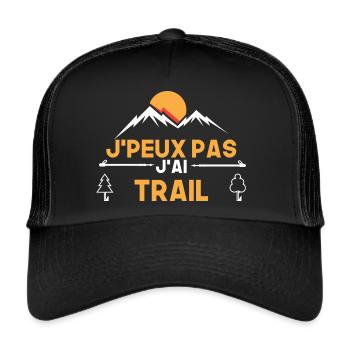 j'peux pas j'ai trail - Casquette trucker  - noir/noir - Devant