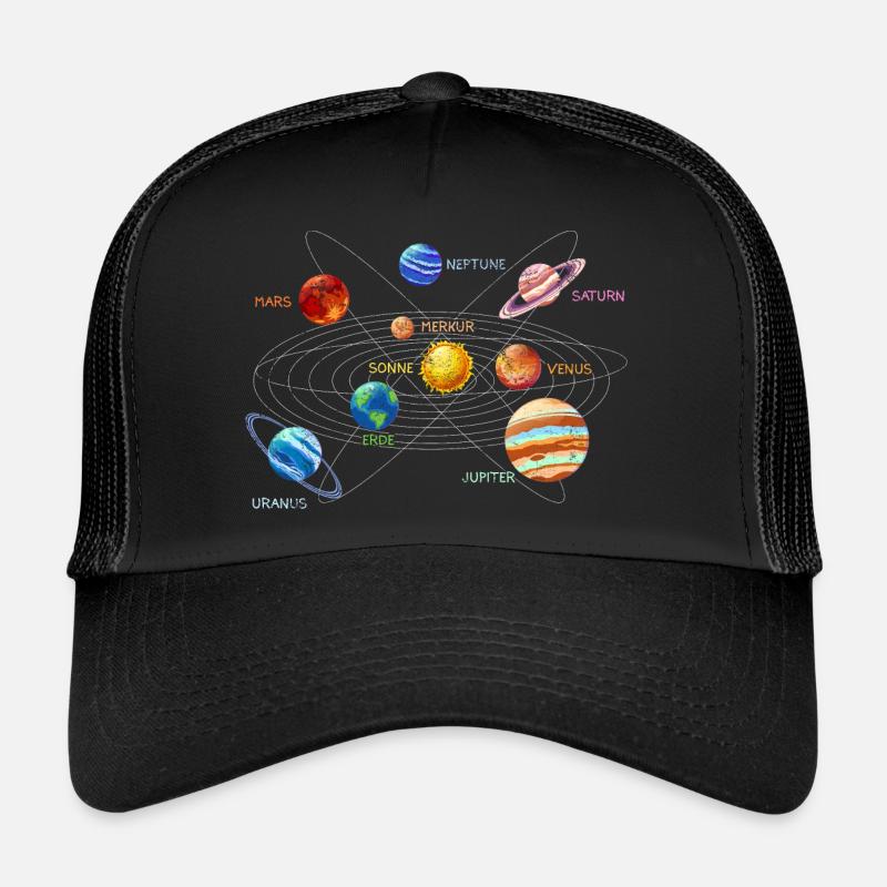 Sonnensystem - Trucker Cap - Schwarz/Schwarz