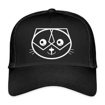 Chat kawaii style manga amoureux des animaux - Casquette trucker  - noir/noir - Devant