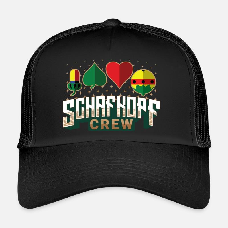 Schafkopf Crew - Trucker Cap - Schwarz/Schwarz