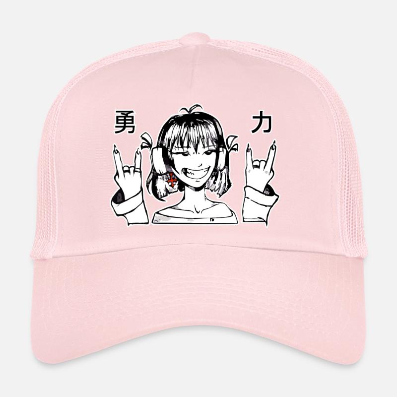 Taffes Mädchen mit Kopfhörern Trucker Cap
