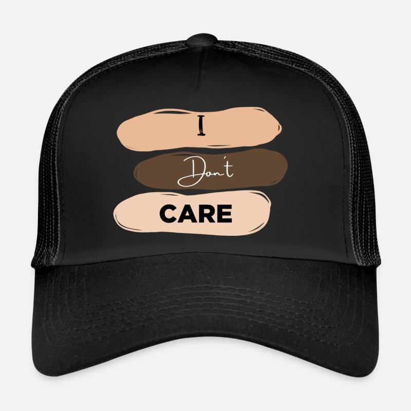 I don´t care - Trucker Cap - Schwarz/Schwarz