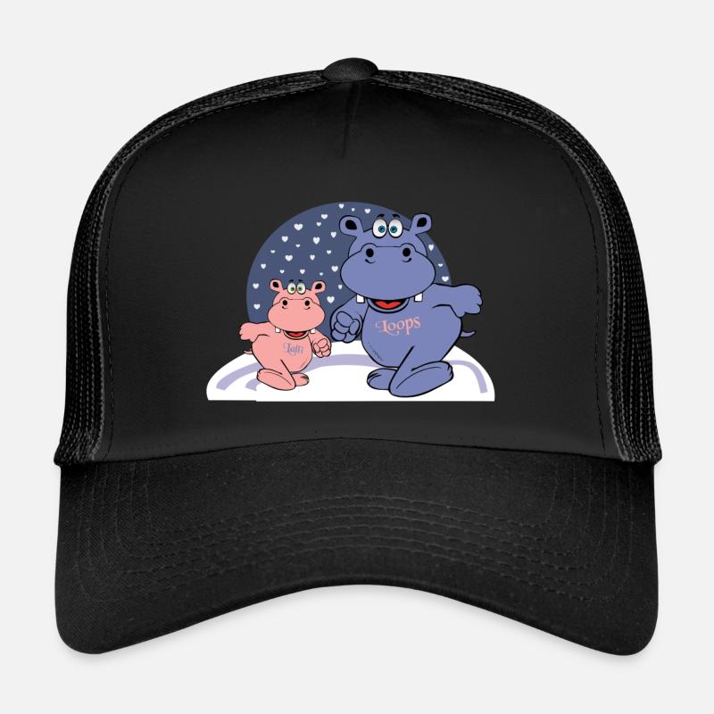 zwei nilpferde im schnee mit herzen Trucker Cap