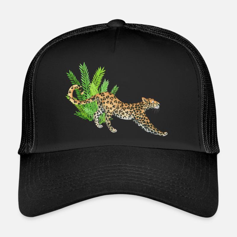 Leopard in the jungle - Trucker Cap - black/black