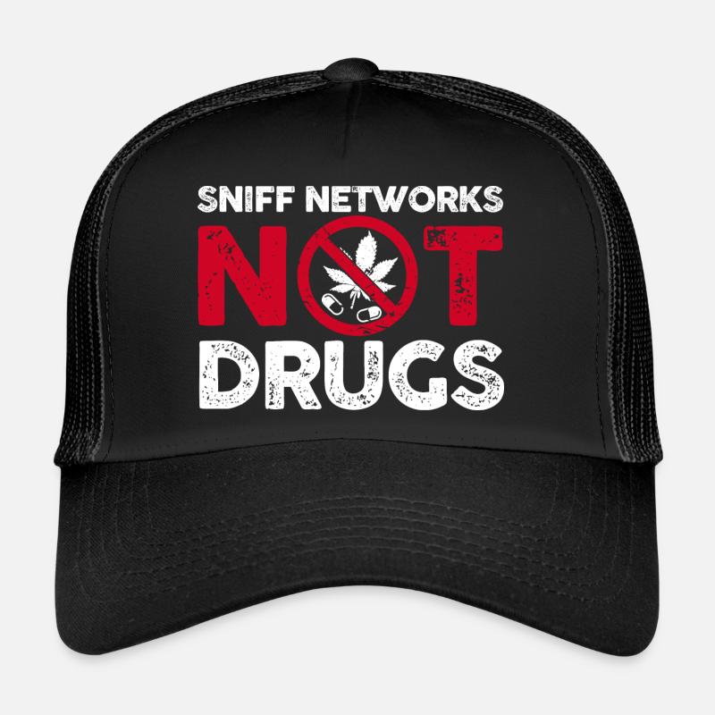 Réseaux de reniflage pas de médicaments Conception pour une sécurité informatique Casquette trucker 