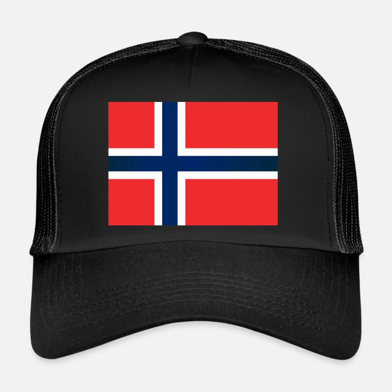 Le drapeau de la Norvège - Casquette trucker  - noir/noir