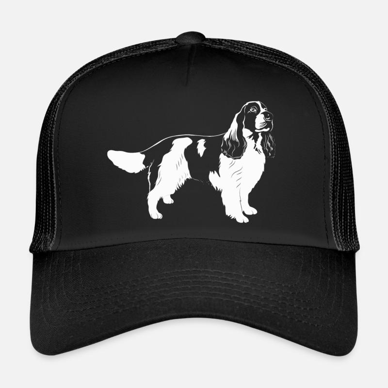 English Springer Spaniel Hund Geschenk - Trucker Cap - Schwarz/Schwarz