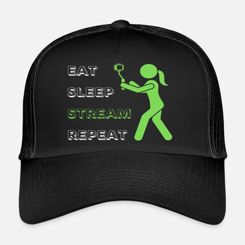 Eat Sleep Stream Repeat Trucker Cap