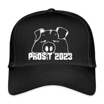 Prosit 2023 - Trucker Cap - Schwarz/Schwarz - Vorne