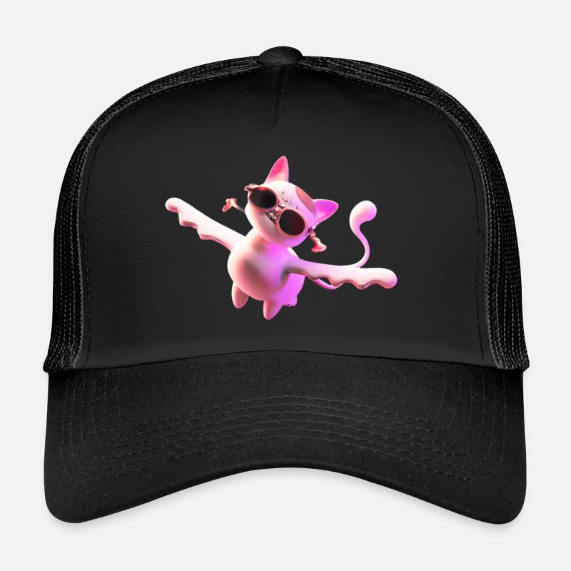 Créature de chat volant avec des lunettes de soleil Casquette trucker 