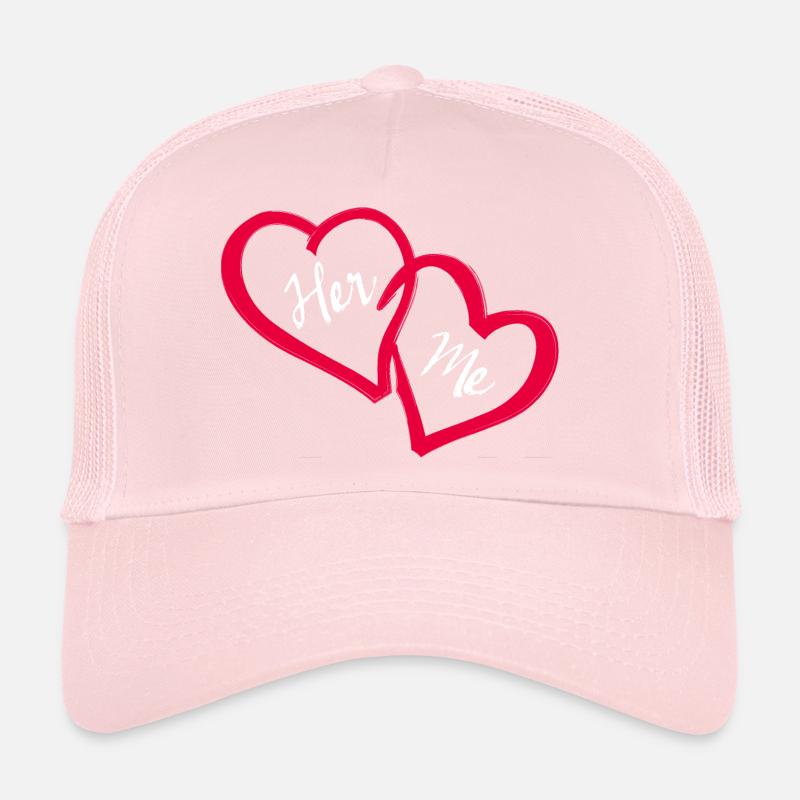 Linked hearts Her and me Trucker Cap