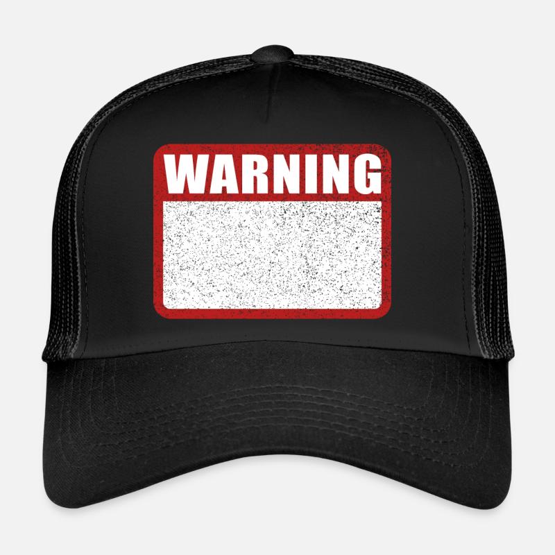 Panneau d’avertissement Avertissement en anglais Casquette trucker 