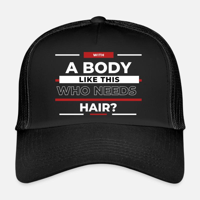 Wer braucht Haare - Trucker Cap - Schwarz/Schwarz