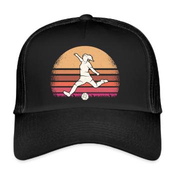 Fußballer Fußballspieler Frauen Fußball - Trucker Cap - Schwarz/Schwarz - Vorne