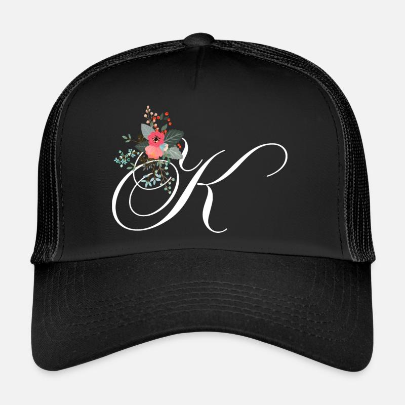 Lettre k fleuris Casquette trucker 