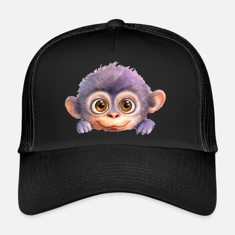 Dessin de singe Aquarelle Casquette trucker 