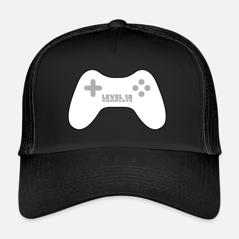 Niveau 18 complété - gamepad blanc, manette de jeu Casquette trucker 
