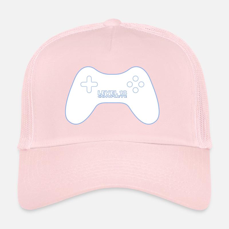 level 18 complete néon bleu gamepad Casquette trucker 