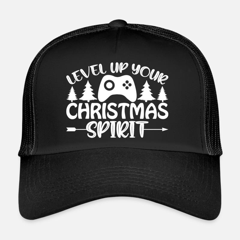 Level up Christmas - Trucker Cap - Schwarz/Schwarz