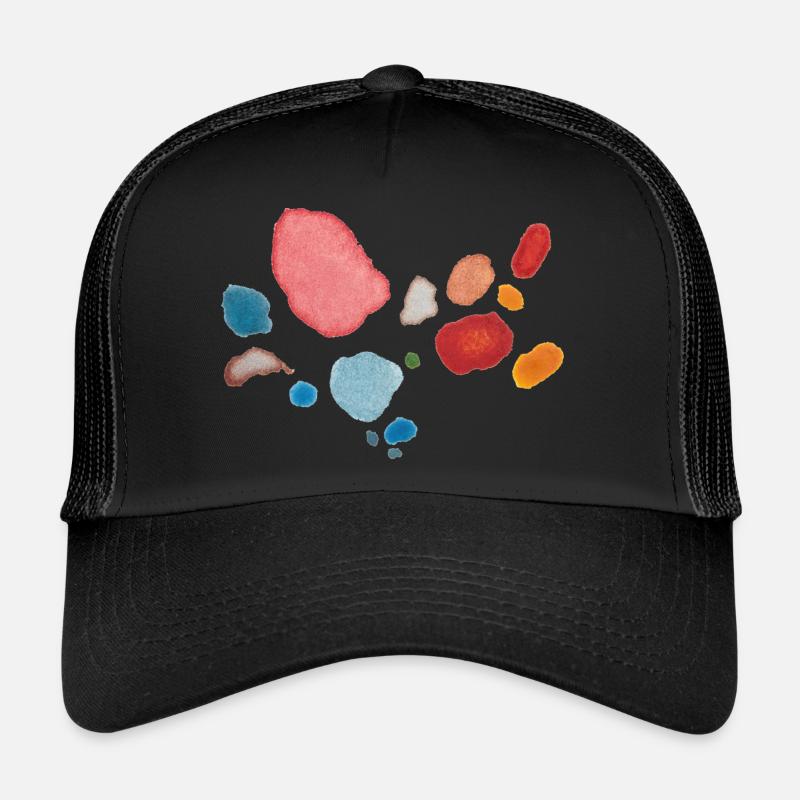 Punkte Muster - Trucker Cap - Schwarz/Schwarz