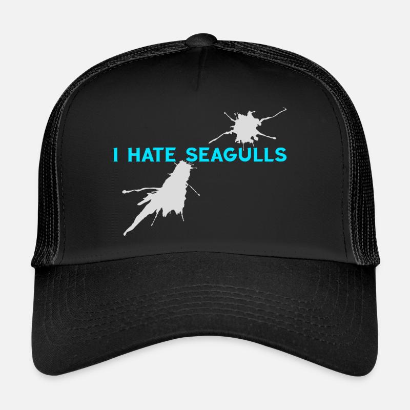 I hate Seagulls Seemöwe Kapitän Hafenmeister Boot Trucker Cap