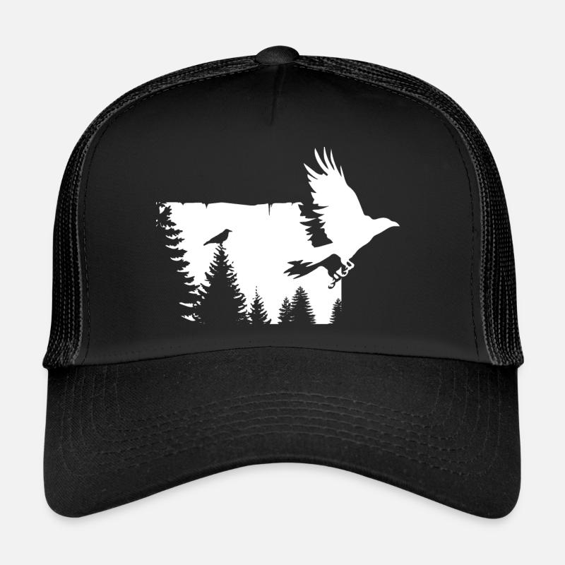 Krähe im Baum 2 - Shirt - Geschenk Trucker Cap