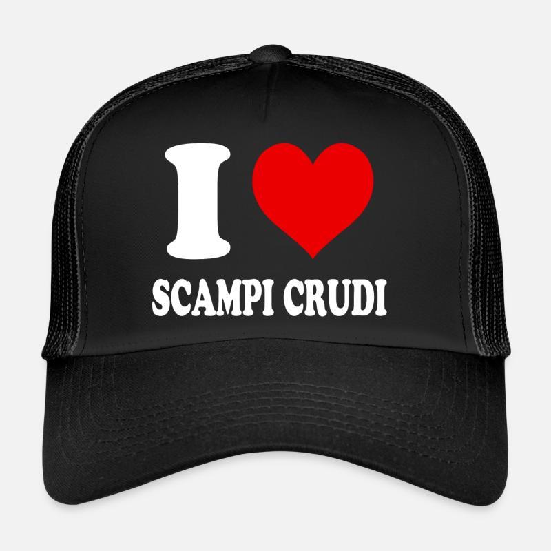 Ich liebe rohe Scampi Herz lustig witzig Trucker Cap