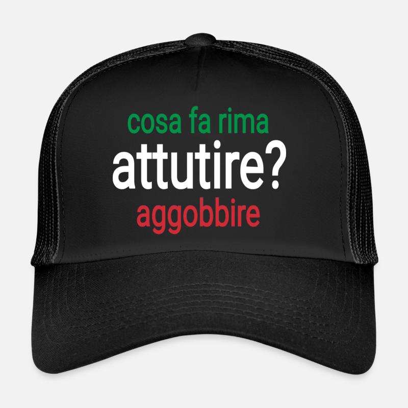 Comptine Italien - Casquette trucker  - noir/noir