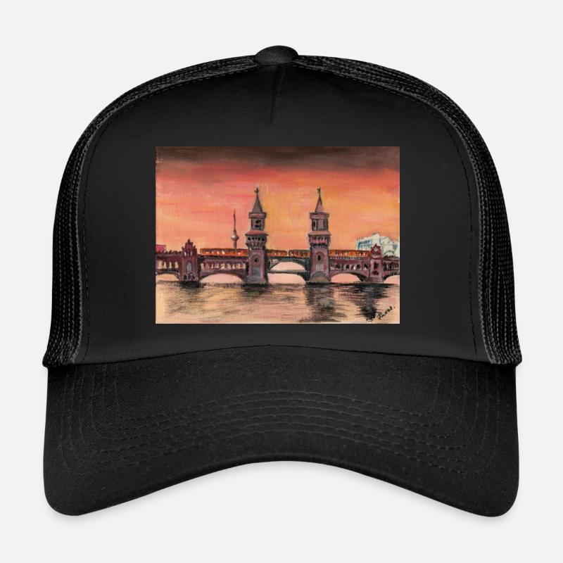 Oberbaumbrücke - Trucker Cap - Schwarz/Schwarz
