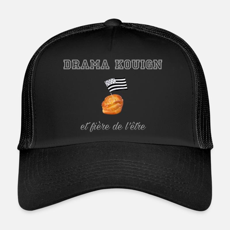 Fière d être une drama kouign Light Grey Casquette trucker 