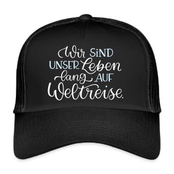 Weltreise - Trucker Cap - Schwarz/Schwarz - Vorne