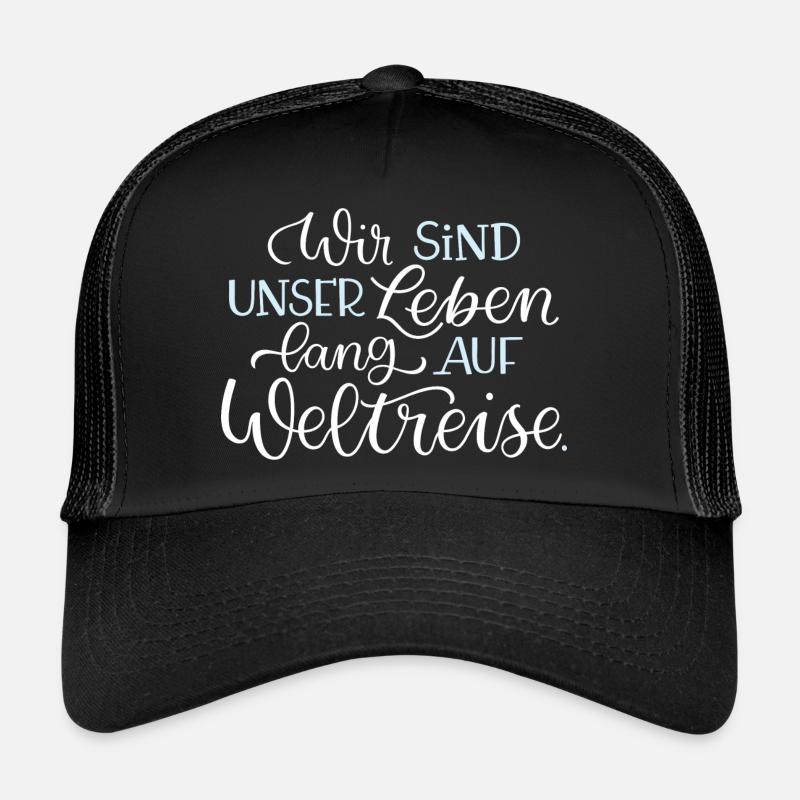 Weltreise - Trucker Cap - Schwarz/Schwarz