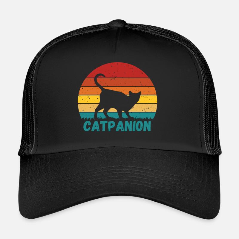 Chat rétro : Chat + Compagnon = Catpanion Casquette trucker 