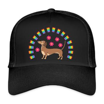Dachshund sausage dog - Trucker Cap - black/black - Front