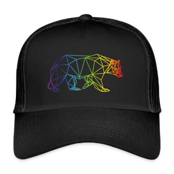 Bär Grizzly Gay Pride LGBT Geschenk Braunbär Jäger - Trucker Cap - Schwarz/Schwarz - Vorne