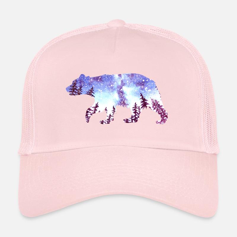 Ours Ciel nocturne Forêt Casquette trucker 
