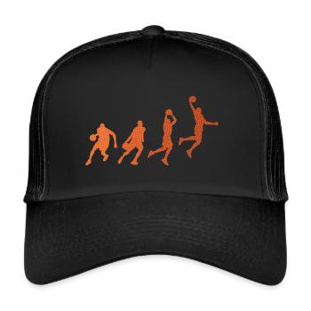 Basketball Player Dunking BasketballEr Silhouette - Trucker Cap - black/black - Front