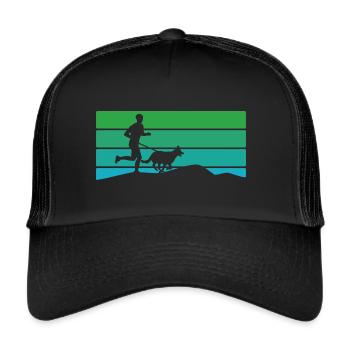 Canicross Geländelauf mit Hund Hundesport - Trucker Cap - Schwarz/Schwarz - Vorne